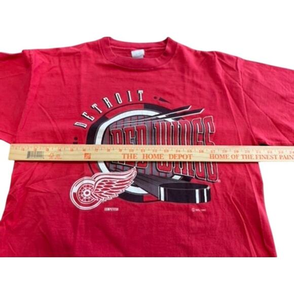 "COMPETITOR" Detroit Red Wings VNT 1993 SZ L Y2K Playoffs Hockey Graphic Stanley - Picture 10 of 10